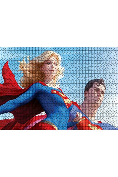 Cakapuzzle Cakasepetim Superman and Supergirl 1000 Piece Puzzle Jigsaw Mdf (W...
