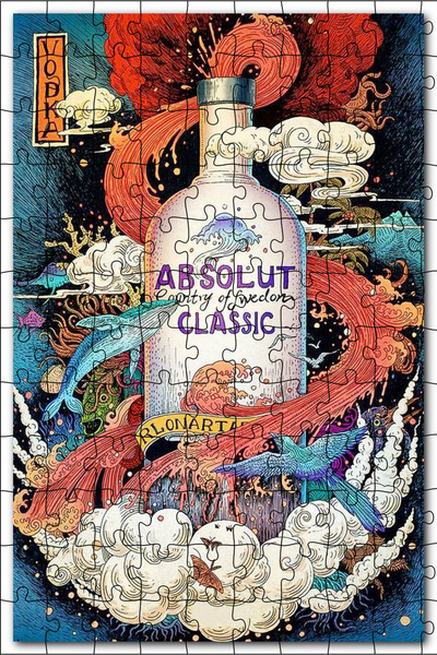 Cakapuzzle Cakasepetim Absolut Vodka and Exotic Creatures Illustration 120 Pi...