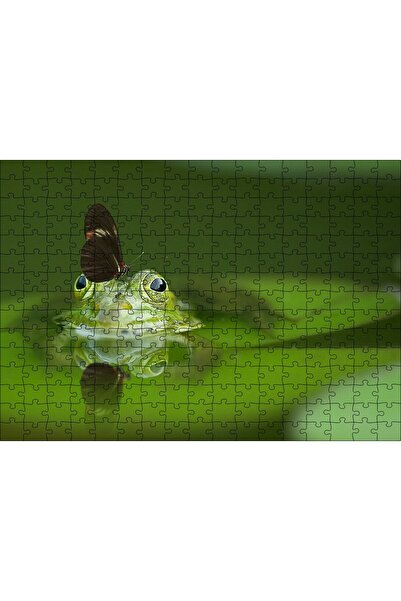 Cakapuzzle Cakasepetim Green Frog in the Lake and Butterfly on It 120 Piece P...