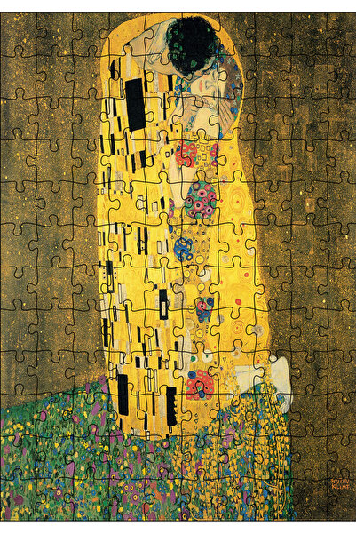 Cakapuzzle Cakasepetim Gustav Klimt Öpücük Görseli 120 Parça Puzzle Yapboz Mdf (Ahşap)