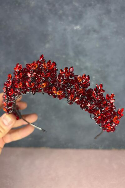 Fiyonks Atölye Sophia Premium Bridal Crown, Luxury Henna, Wedding Crown