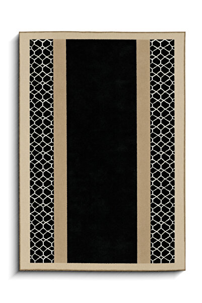 Rugs Modern Halı سجادة MOSSO ذات اللونين الأسود والبيج ذات النمط التجريدي الأ...