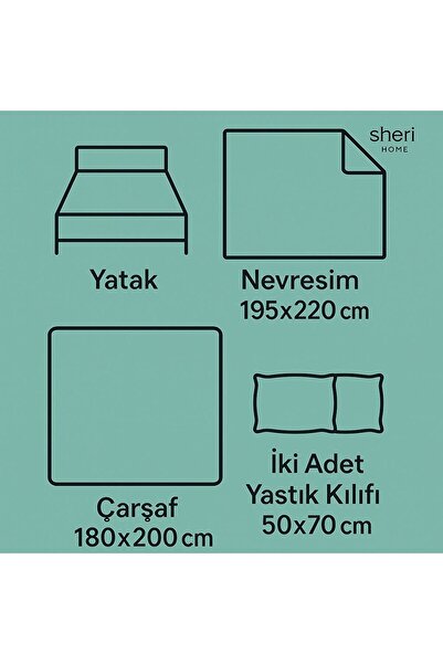 Sheri Home %100 Organik Ham KumaşÇift Kişilik Nevresim Takımı – Doğal ve Sağlıklı Saf Pamuk