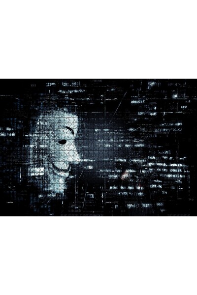 Cakapuzzle لغز قطع متداخلة من 1000 قطعة بتصميم قناع وكودات مجهولة من كاكاسيبت...