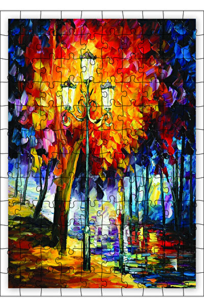 Cakapuzzle Cakasepetim Evening Road Trees Oil Painting 120 Piece Puzzle Jigsa...