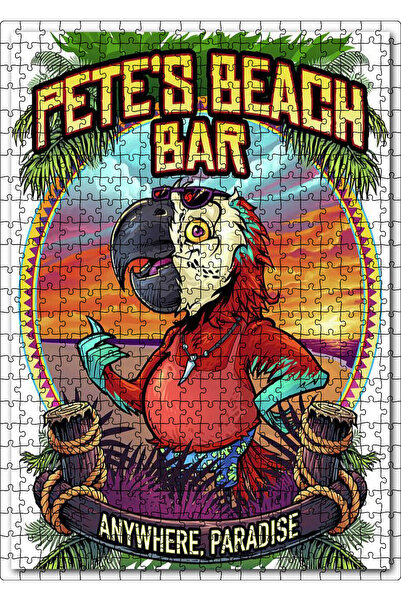 Cakapuzzle Cakasepetim Pete Beach Bar Parrot 500 Piece Puzzle Jigsaw Puzzle M...
