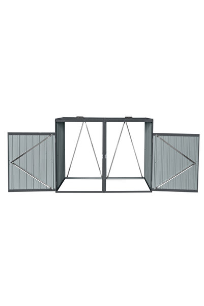 Martin Corturi Evenimente Cutie de gunoi metalică L cu 2 boxe BS-MK2 - 80 x 160 x 122 cm antracit