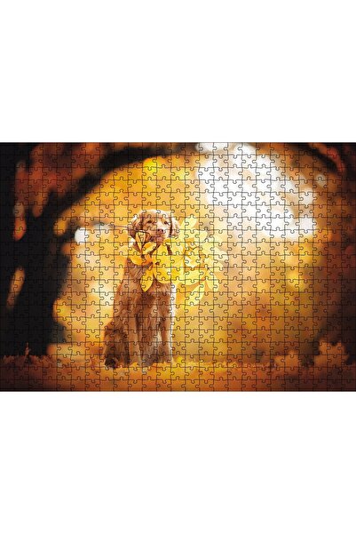 Cakapuzzle Cakasepetim Golden Retriever Autumn Leaves 500 Piece Puzzle Jigsaw...