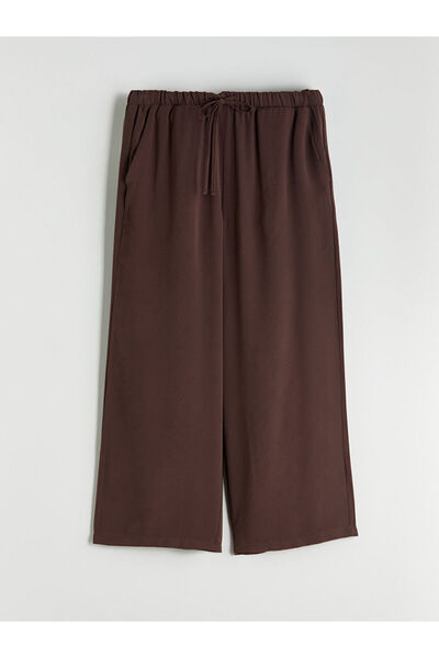LC Waikiki Sparkling Selections from Shining Store |   Wide Leg Women's Trousers with Elastic Waistband