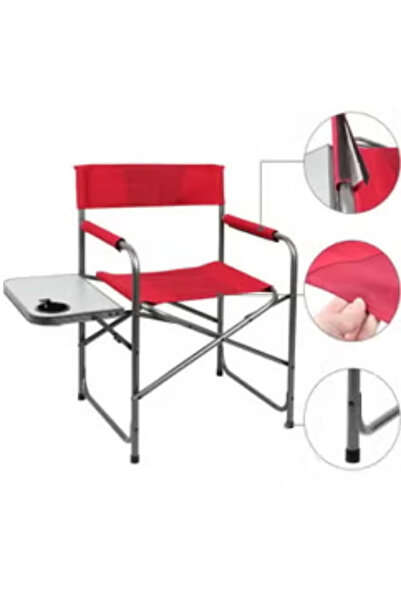smart home Folding Chair with Storage Pocket and Side Table for Camping and Trips