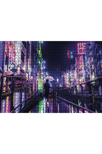 Cakapuzzle Cakasepetim Far East City at Night 1000 Piece Puzzle Jigsaw Mdf (W...