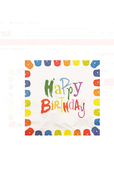 Partifabrik Colorful Cheerful Children Themed White Paper Napkin