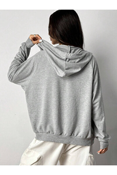 COHERENT Unisex Cardigan Hello Kity Special Printed Winter Oversize Hooded Zippered Cardigan with Pocket Detail