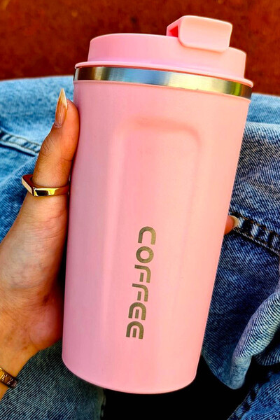 zozoya Matte Pink Double Layer Stainless Steel Thermos Cup 500 ml