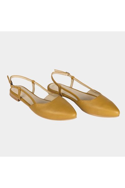 Delilah Marigold Blooms Slingback – Genuine Leather, Double-Cushioned, Low Heel