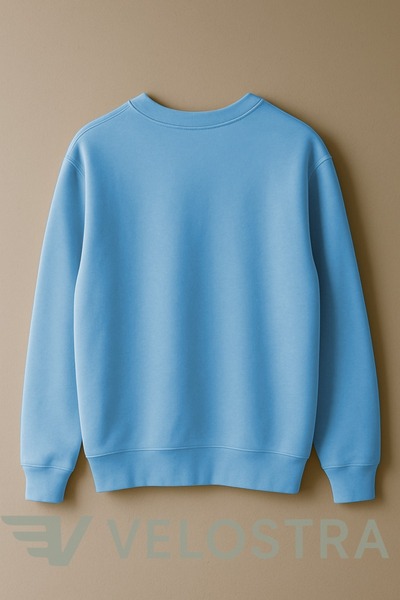 Velostra Unisex Linear Lion Printed 3 Thread Inner Ribbed Crew Neck Sweatshirt
