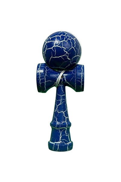LEIBOO Kendama profesionala X, Lemn, 18 cm, Model Crack - Albastru
