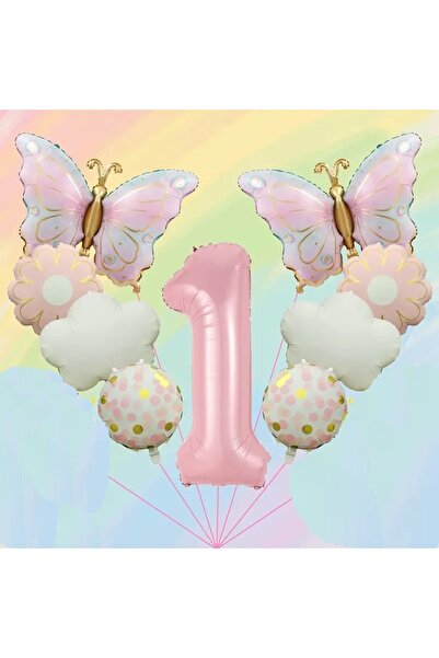 DÜVENCİ TİCARET Zarif Kelebek ve Bulutlu Papatya yaş balon set
