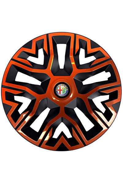 OEM Set de 4 capace pentru jante de 15 inch, culoare cupru-negru, compatibile cu Alfa Romeo