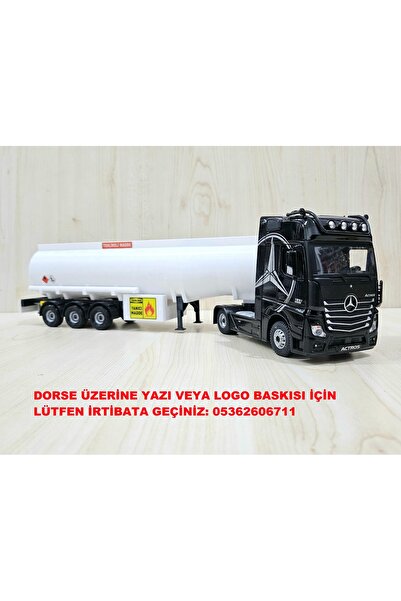 Maket Yarım metre uzunlukta 1/36 MERCEDES ACTROS TANKER TIR MAKETİ (isim yazılır) SİYAH