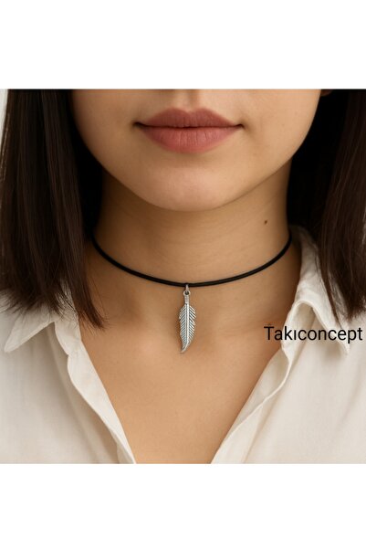 TakıConcept Tüy Sallantılı İp Choker Kadın Kolye