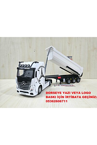 Maket 35 CM uzunlukta 1/36 MERCEDES ACTROS DAMPERLİ TIR MAKETİ (isim yazılır) BEYAZ