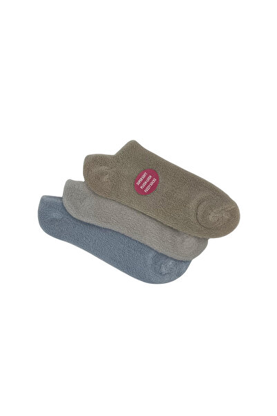 FENRA STUDIO Șosete de casă din bumbac plușat, 3 piese, pentru femei, albastr...