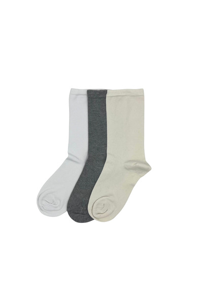 FENRA STUDIO Дамски 3-пакет естествени бамбукови чорапи сиво-черно-кремаво