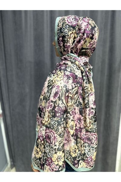 ELZE MODA Rose Patterned Cotton Voile Shawl