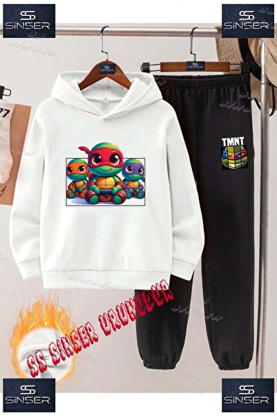 SS SİNSER Детски унисекс "NINJA TURTLES 3-компонентен комплект" с качулка и п...