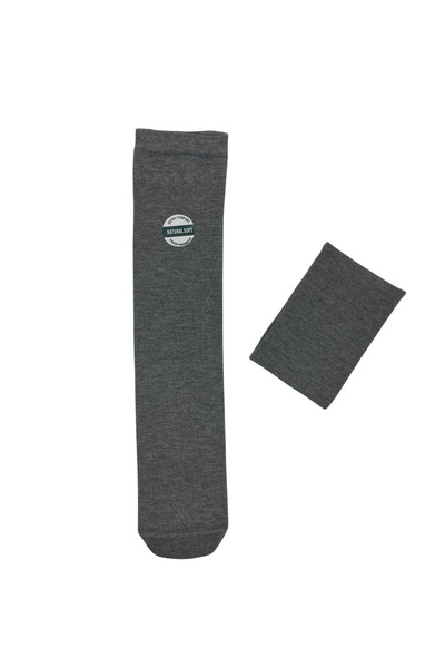 FENRA STUDIO Women's Gray Natural Bamboo Yarn Socks under the Knee