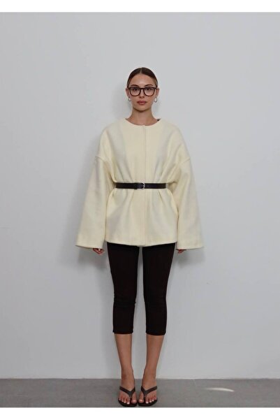 Lady Pixie Lined Cashmere Jacket with Belt Detail