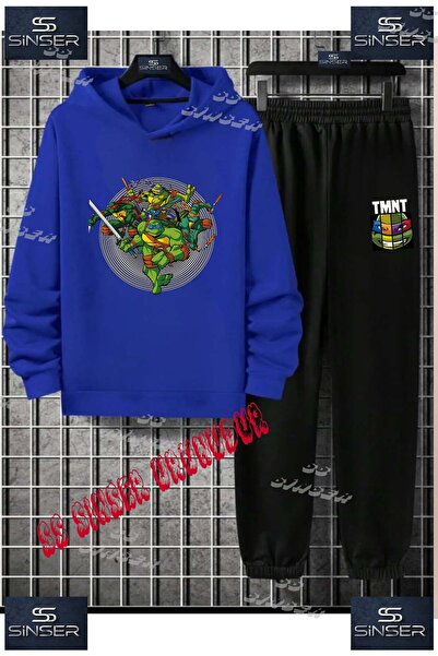 SS SİNSER Детски унисекс комплект спортен екип с качулка и принт „NINJA IN TH...