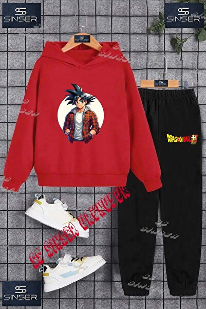 SS SİNSER Παιδικό Unisex Σετ Φούτερ με Στάμπα "GOKU WHITE CIRCLE SHIRT"