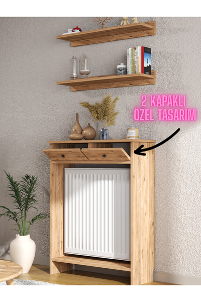 BAGAX ORİON ÇİFT KAPAKLI PETEK KAHVE KÖŞESİ DRESUAR 2 ADET RAF HEDİYE