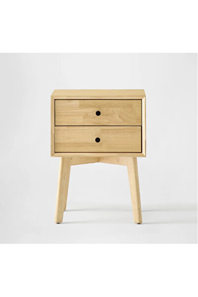 WoodenDecoration01 Eterna Masif Ahşap Komodin Çift Çekmeceli