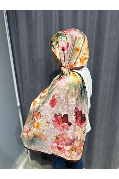 ELZE MODA Bamboo Crushed Flower Patterned Vual Shawl