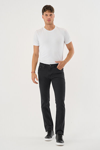 BLACK LEE Erkek Gri Regular Fit Rahat Kesim Esnek Likralı Örme Jeans