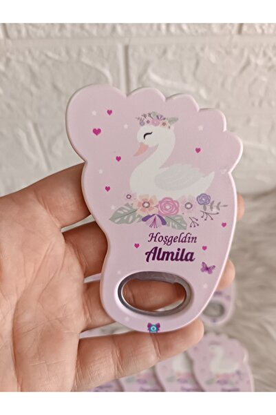 Doğrukan Hediyelik 25 adet kuğulu ayak açacak magnet yenidoğan doğum günü mev...