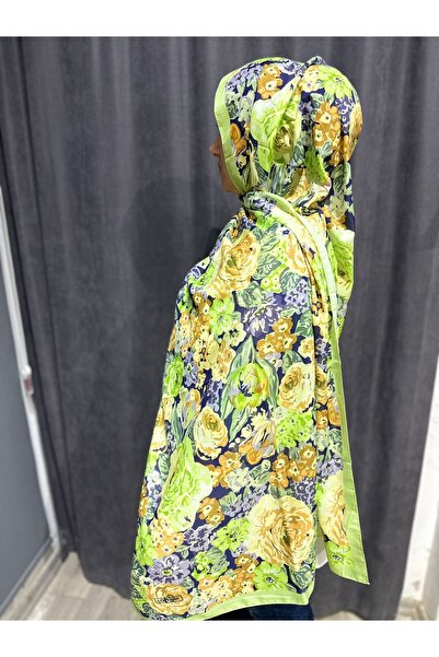 ELZE MODA Rose Patterned Cotton Voile Shawl