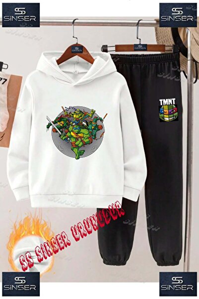 SS SİNSER Детски унисекс комплект спортен екип с качулка и принт „NINJA IN TH...