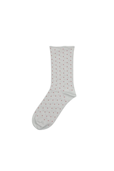 FENRA STUDIO Women's Polka Dots White Toe Seamless Healthy Non-Elastic Socks