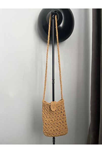 Moonstar Home Handmade Mini Long Drawstring Straw Bag