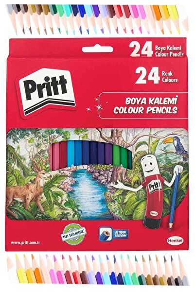 Artlantis Kuru Boya Kalemi 24 Renk Karton Kutu 1 Paket Pritt 24 lü Kuruboya T...