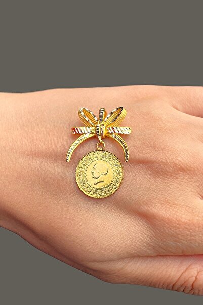 Altınaşkı Fiyonklu Çeyrek Altın Kolye Ucu