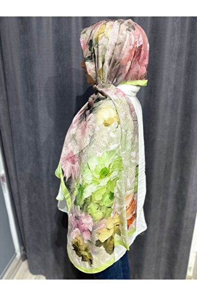 ELZE MODA Bamboo Crushed Flower Patterned Vual Shawl