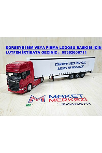 WELLY Yarım metre uzunlukta 1/32 SCANIA R730 TENTELİ TIR MAKETİ (isim yazılır...
