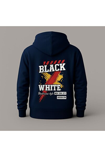 MELOOX سويت شيرت بقلنسوة مطبوع عليه شعار نيويورك - ملابس الشارع للجنسين