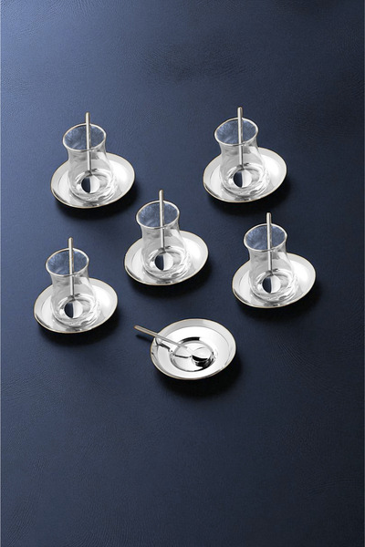 ÖzSa Home Rio 18 Piece 6 Person Tea Set - 18/10 Stainless Steel