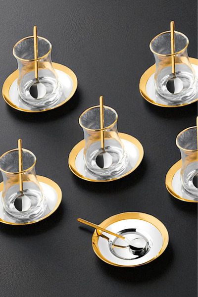 ÖzSa Home Rio 18 Piece 6 Person Tea Set - 18/10 Stainless Steel